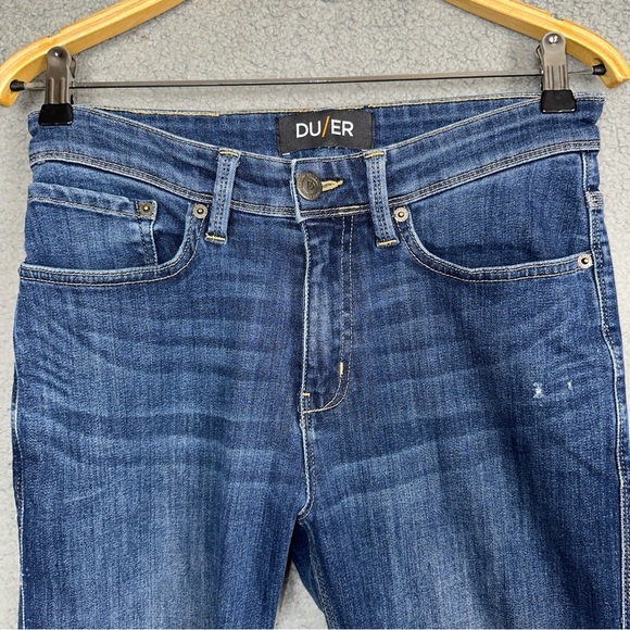DU/ER Mens Jeans Blue 28x28 L2X Slim Taper Fit Performance Whiskered Denim - Picture 7 of 13